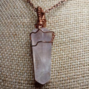 Wire Wrapped Amethyst Crystal Point Necklace